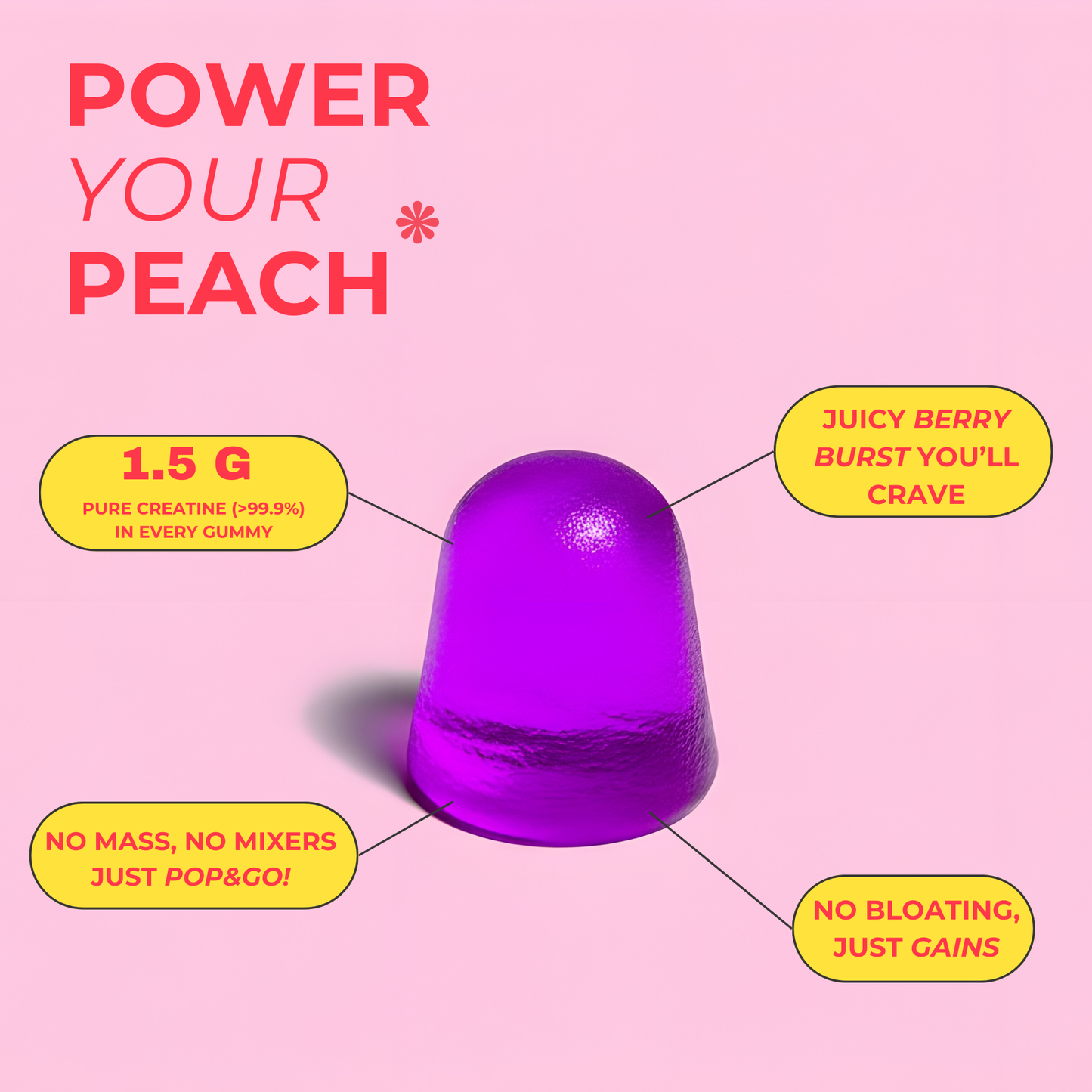 Bootyfier Creatine Gummies for Glute Growth